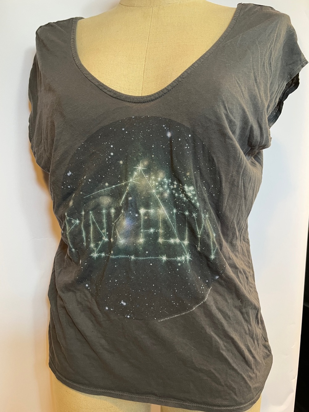 Chaser Pink Floyd Galaxy Graphic Tee XS Black Charcoal Band T-Shirt